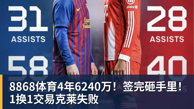 8868体育4年6240万！签完砸手里！1换1交易克莱失败